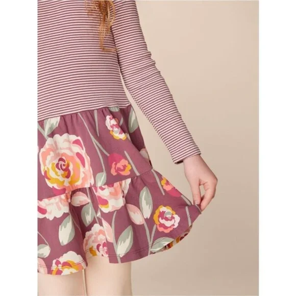 Tea Collection Tiered Skirted Twirl Dress in Turkish Rose print-Size 5 - Picture 7 of 8